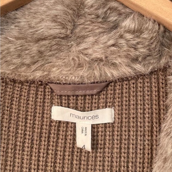Maurices Brown Faux Fur Vest - Picture 2 of 5